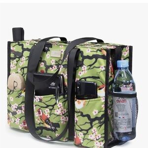 Chic Green Floral Tote Bag